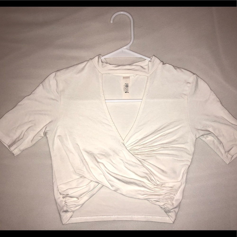 White Cut Out Crop Top